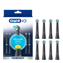 Load image into Gallery viewer, iO Advanced Clean Black Replacement Brush Heads, 8 Pack