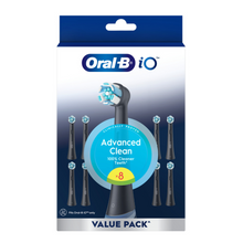 Load image into Gallery viewer, iO Advanced Clean Black Replacement Brush Heads, 8 Pack