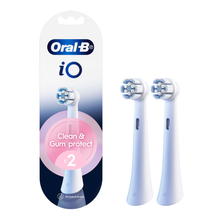 Load image into Gallery viewer, iO Clean &amp; Gum Protect White Electric Toothbrush Replacement Heads, 2pk