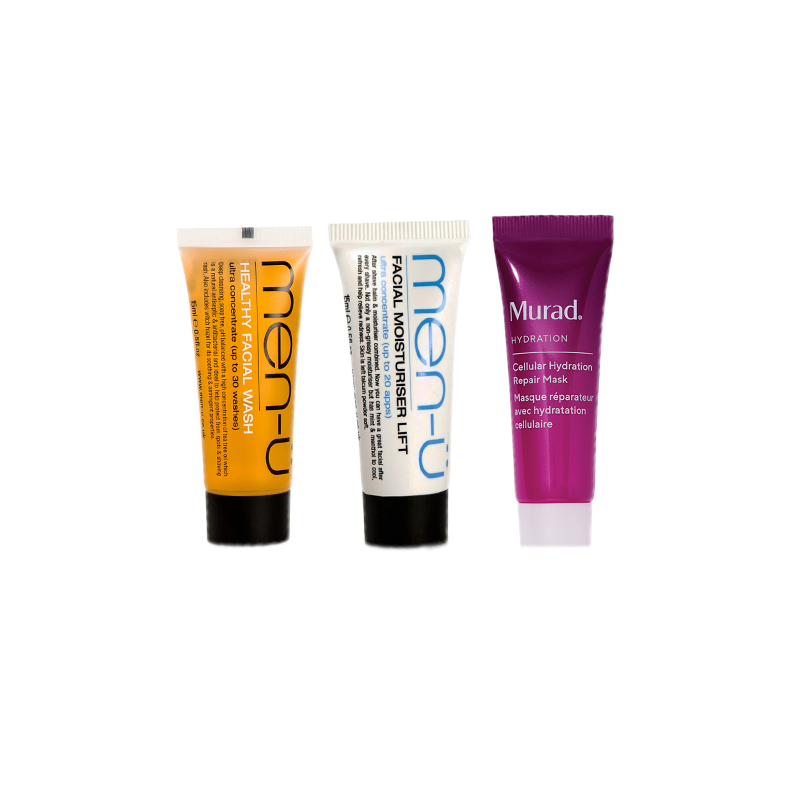 men-ü Cleanser, Moisturiser & Murad Mask Travel Trio