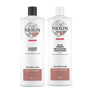 Nioxin System 3 Cleanser Shampoo and Scalp Therapy Revitalising Conditioner 1000ml Bundle