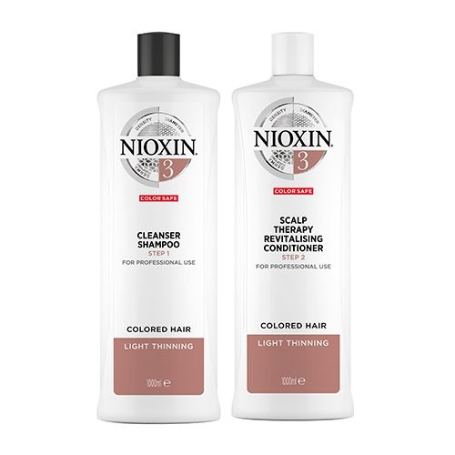 Nioxin System 3 Cleanser Shampoo and Scalp Therapy Revitalising Conditioner 1000ml Bundle