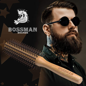 Bossman Round Boar & Nyon Bristle Brush