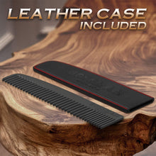 Load image into Gallery viewer, Bossman Metal Beard &amp; Moustache Comb with Leather Sleeve