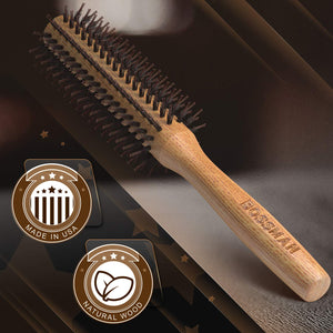 Bossman Round Boar & Nyon Bristle Brush