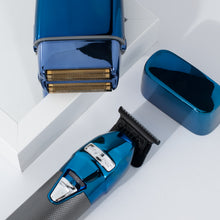 Load image into Gallery viewer, BaBylissPRO Duo Blue Chrome Double Foil Shaver and Outliner Trimmer