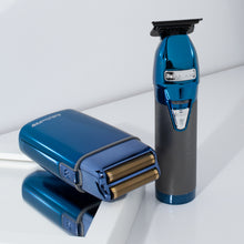 Load image into Gallery viewer, BaBylissPRO Duo Blue Chrome Double Foil Shaver and Outliner Trimmer