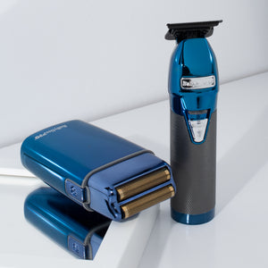 BaBylissPRO Duo Blue Chrome Double Foil Shaver and Outliner Trimmer