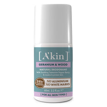 Load image into Gallery viewer, A&#39;kin Geranium &amp; Wood Roll On Deodorant 65ml