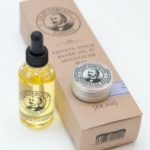 Captain Fawcett's Private Stock Beard Oil and Moustache Wax Gift Set