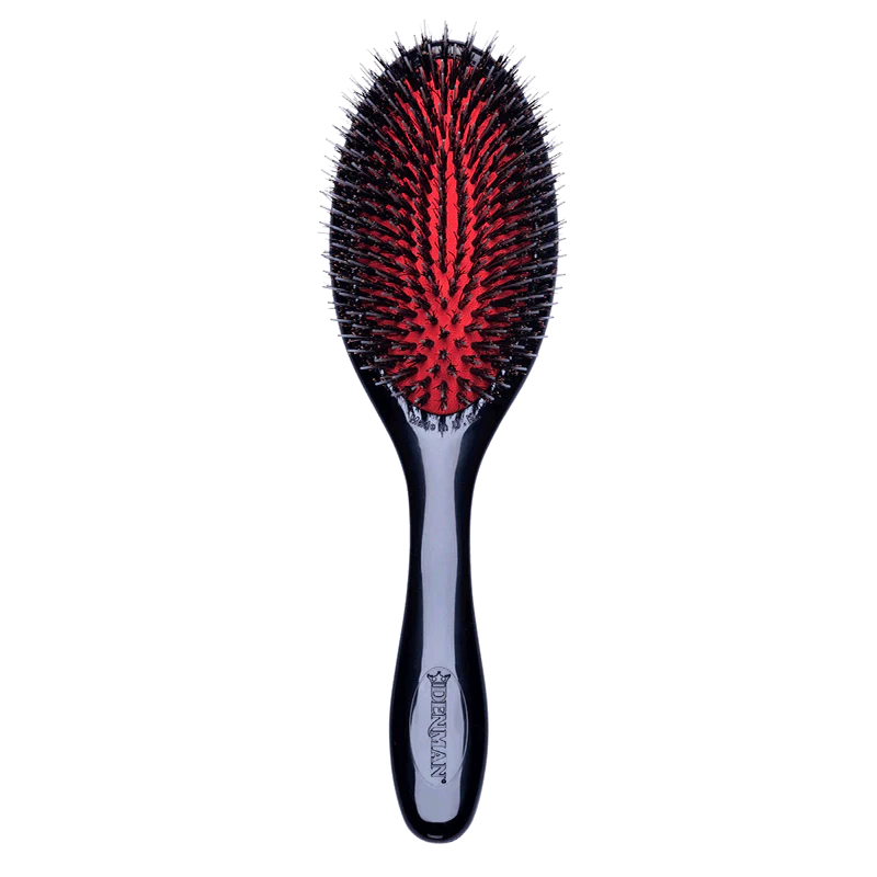 Denman Brushes D81M Medium Cushion Natural Bristle Single Nylon Quill