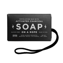 Load image into Gallery viewer, Byrd Activated Charcoal Soap on a Rope 266ml
