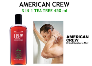 American Crew 3-in-1 Tea Tree Shampoo Conditioner Body Wash 450ml