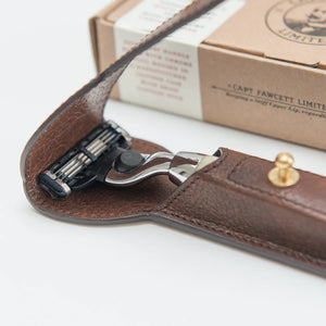 Captain Fawcett's Handcrafted Leather Case For Mach 3 Razor
