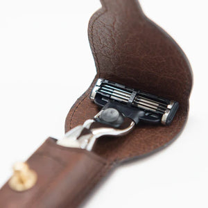 Captain Fawcett's Handcrafted Leather Case For Mach 3 Razor